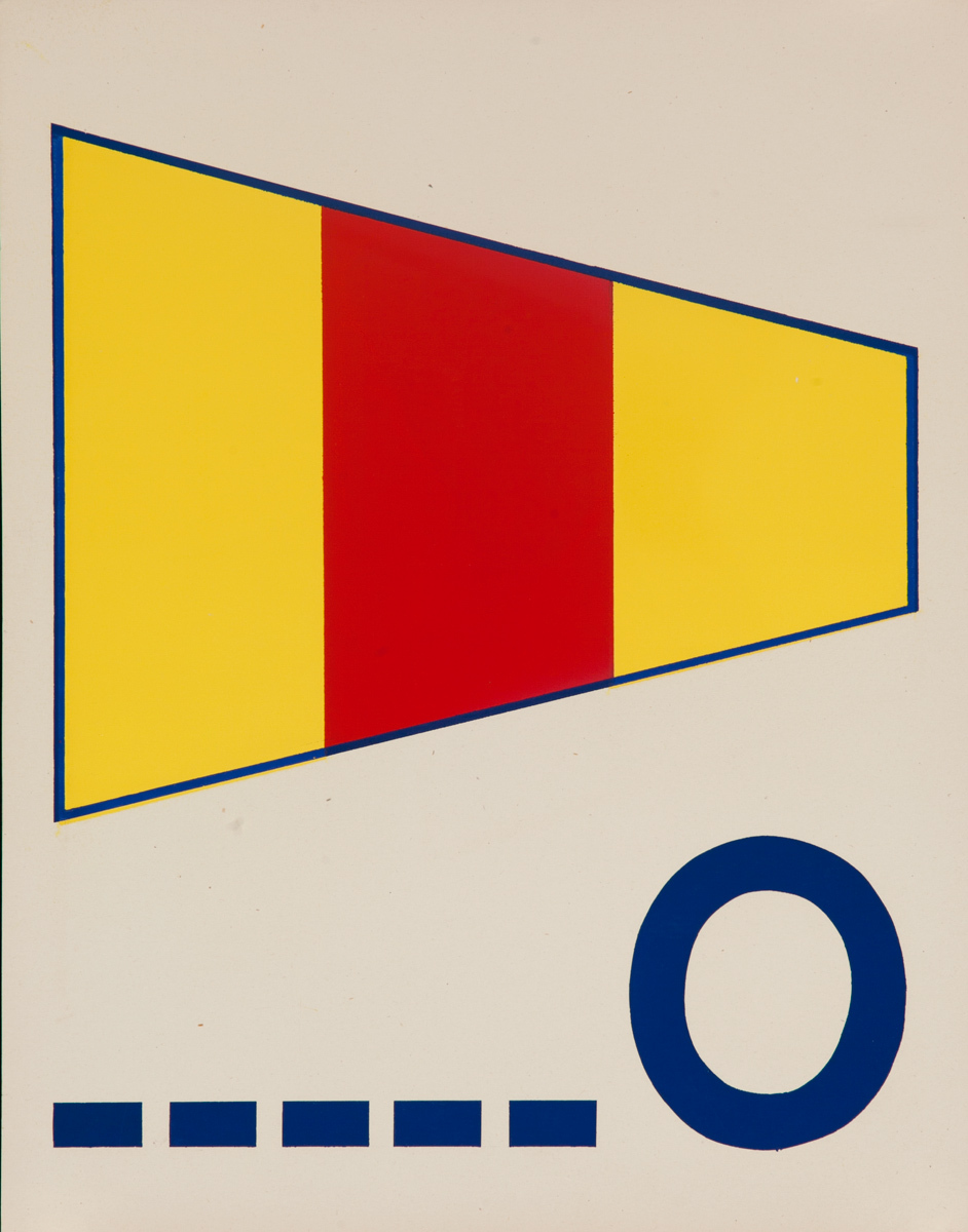 Original Naval Pennant Traning Chart Poster, Numeral 0