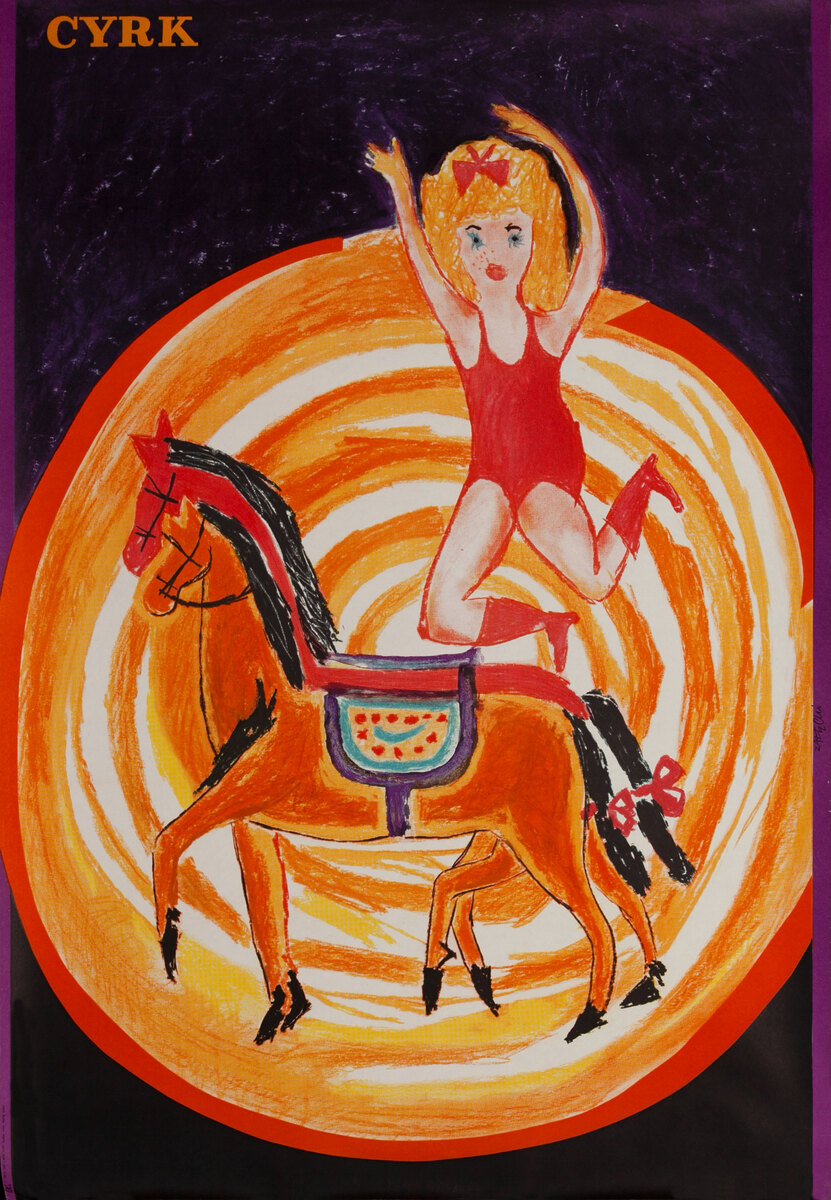 Cyrk Polish Circus Original Poster Girl on Horseback