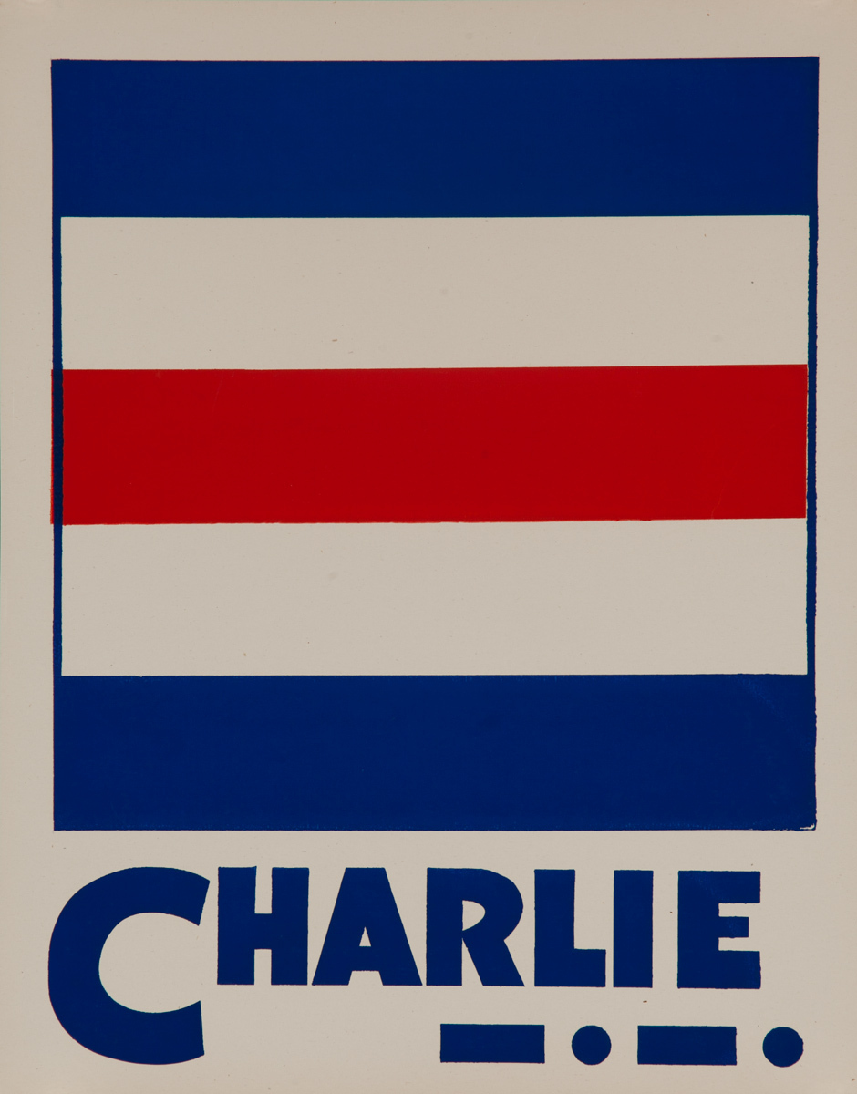 Original Naval Pennant Traning Chart Poster, Alphabet C