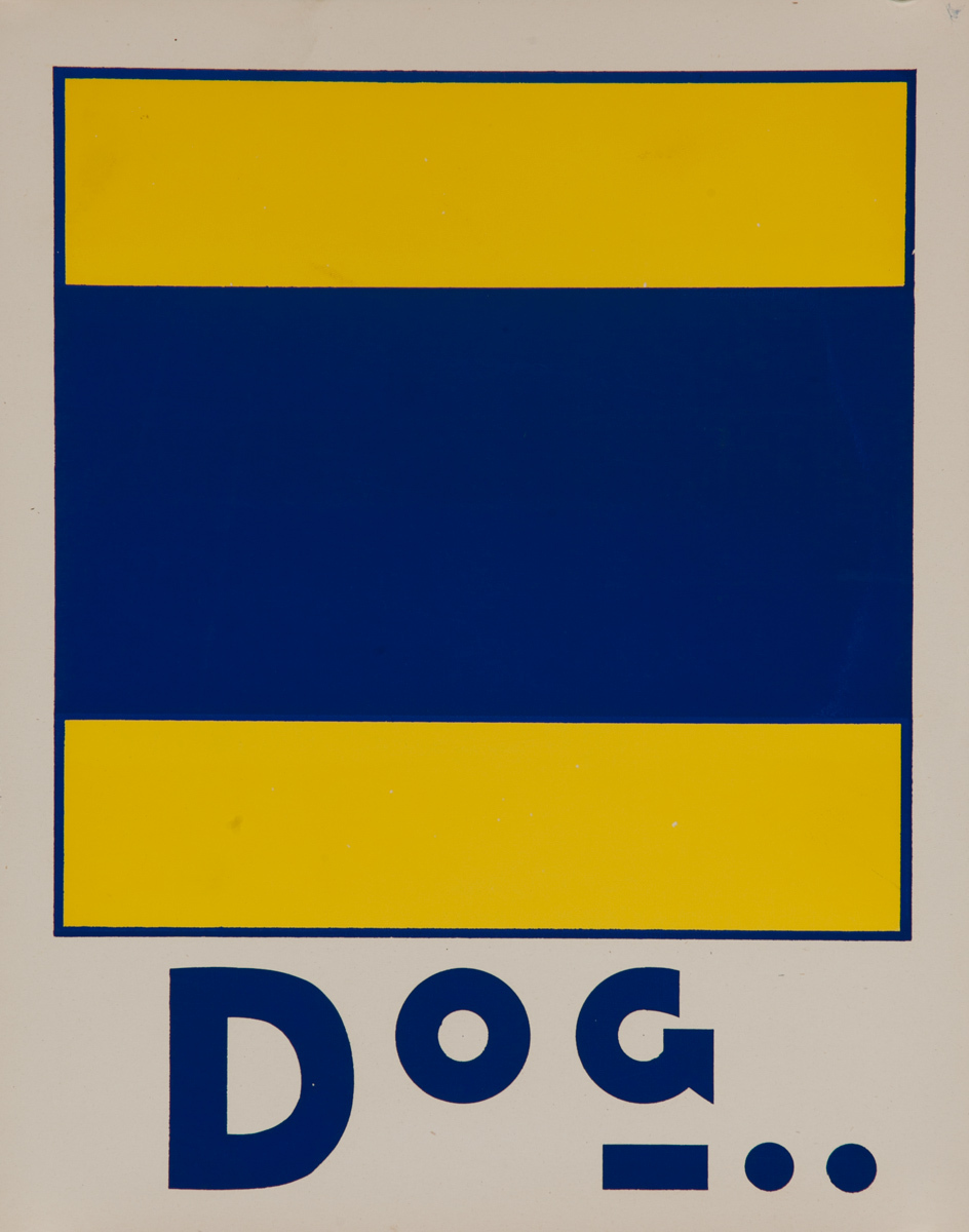 Original Naval Pennant Traning Chart Poster, Alphabet D