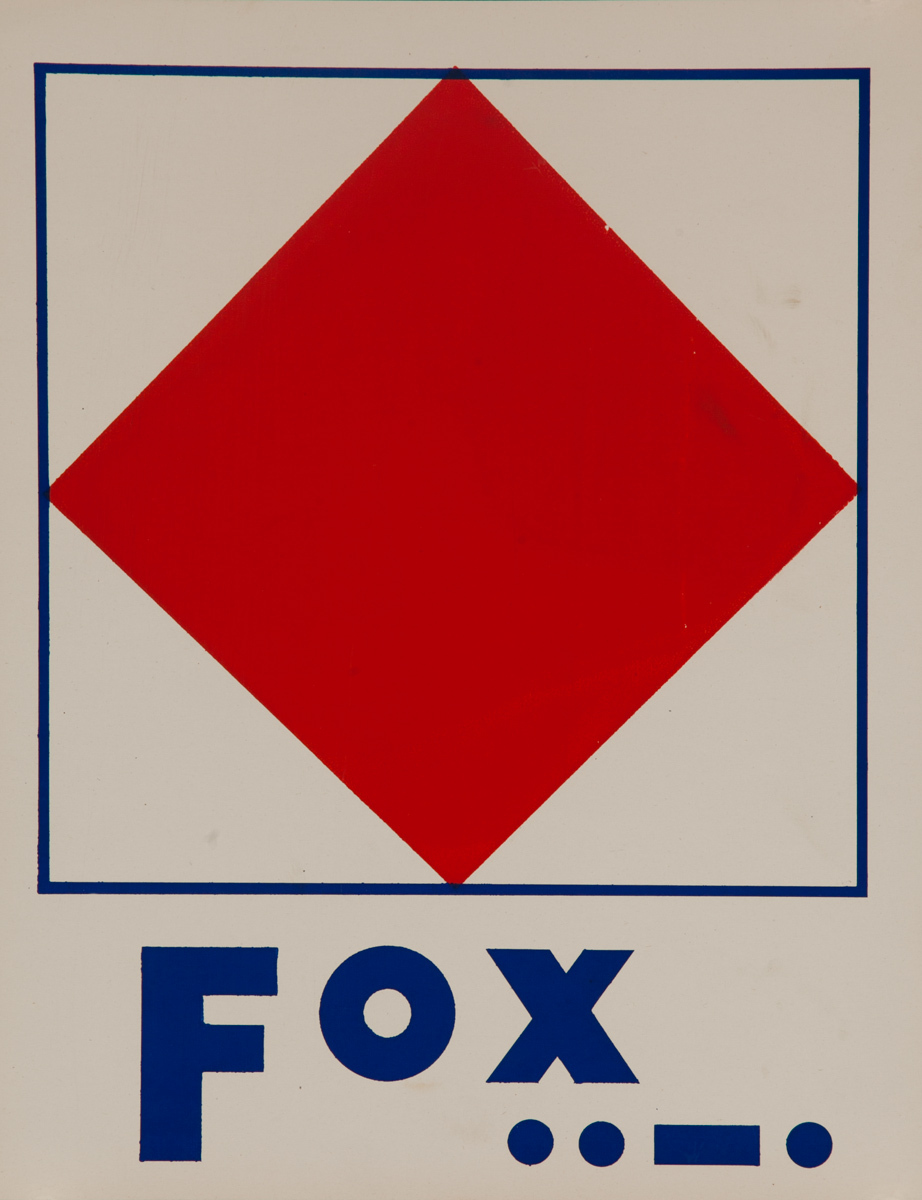 Original Naval Pennant Traning Chart Poster, Alphabet F
