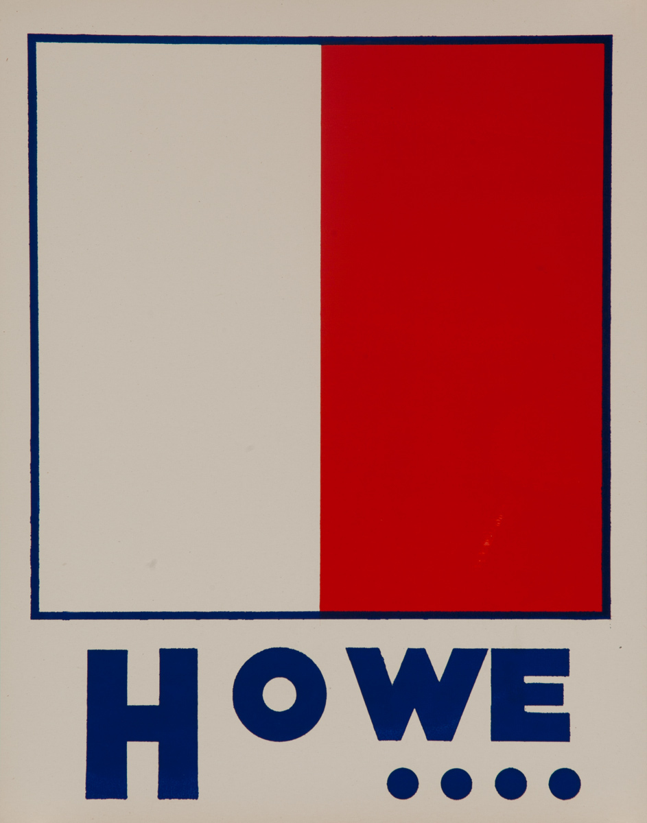 Original Naval Pennant Traning Chart Poster, Alphabet H