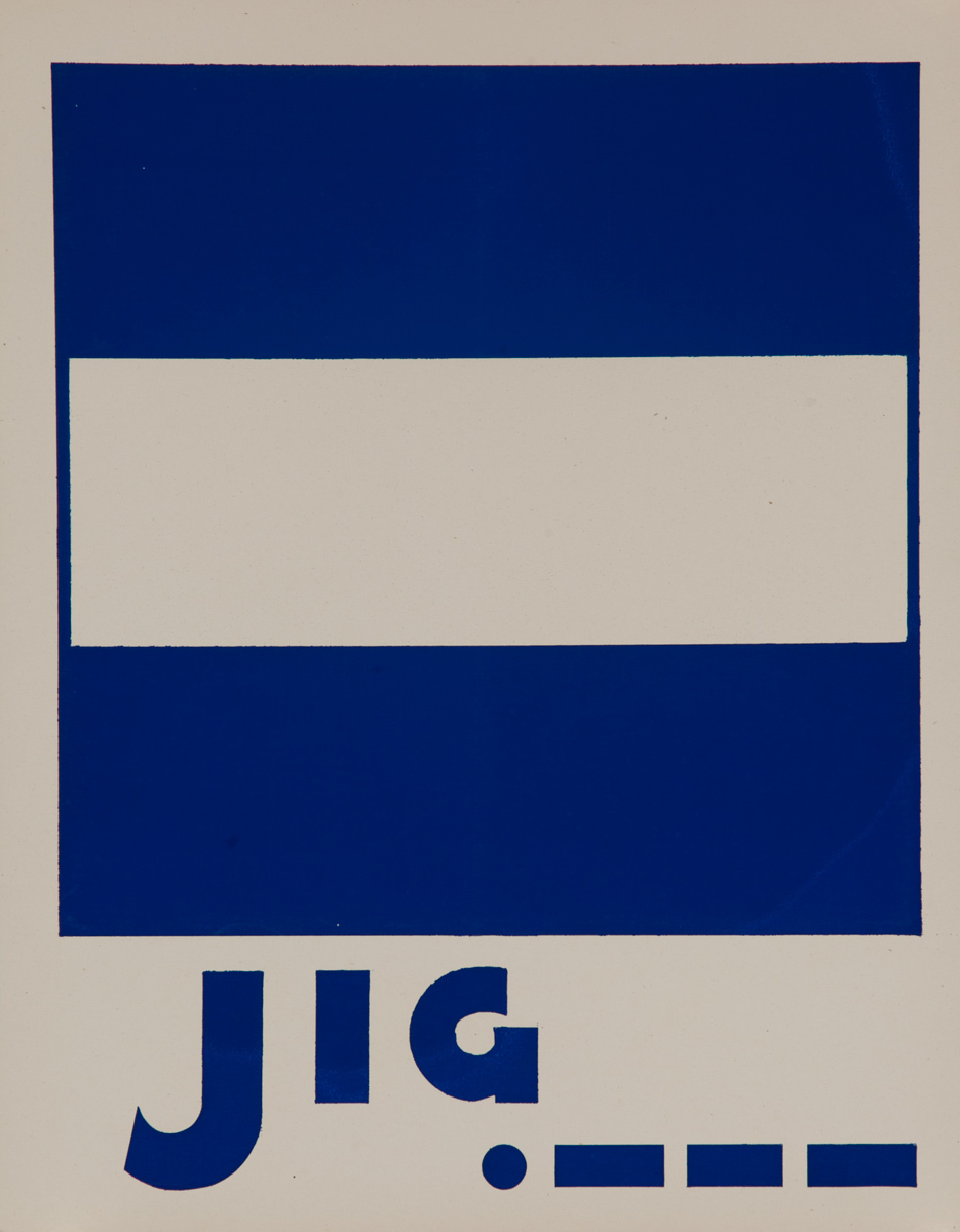 Original Naval Pennant Traning Chart Poster, Alphabet J