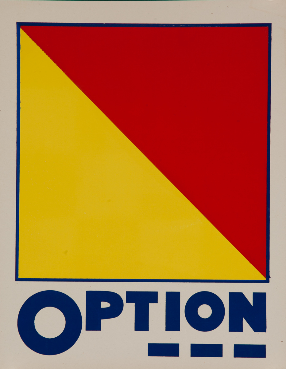 Original Naval Pennant Traning Chart Poster, Alphabet O