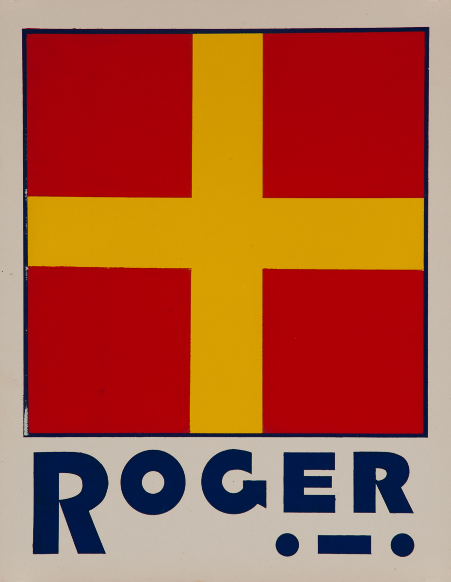 Original Naval Pennant Traning Chart Poster, Alphabet R