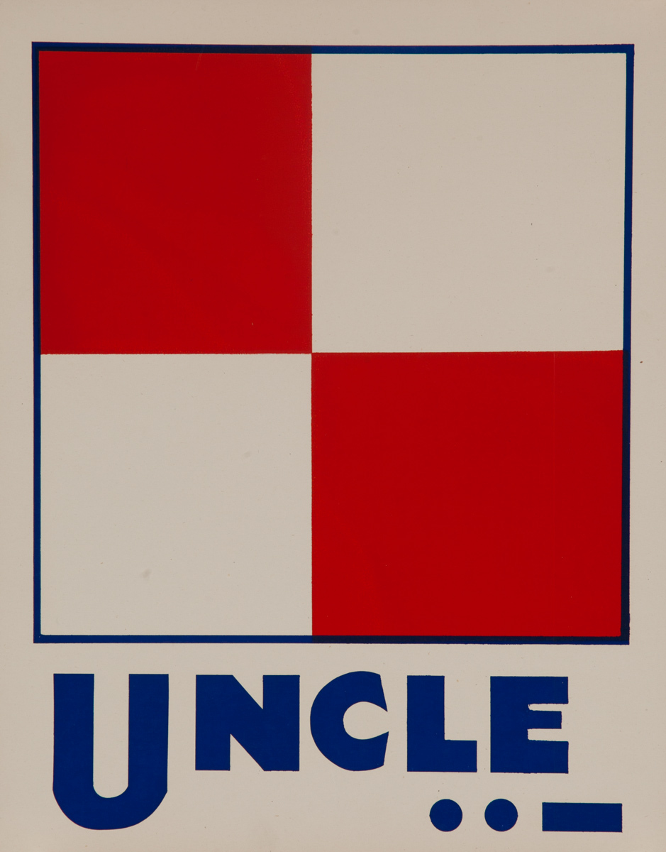 Original Naval Pennant Traning Chart Poster, Alphabet U