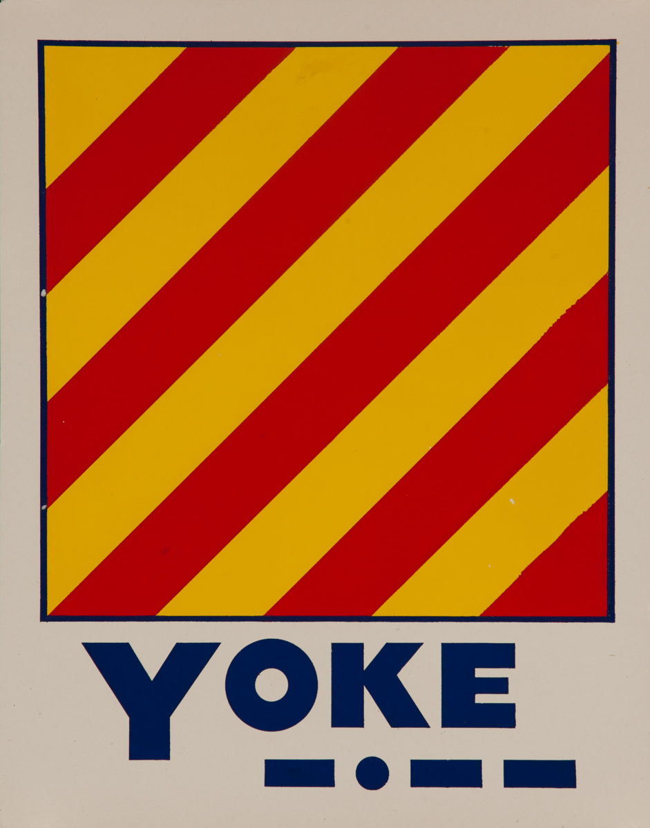 Original Naval Pennant Traning Chart Poster, Alphabet Y