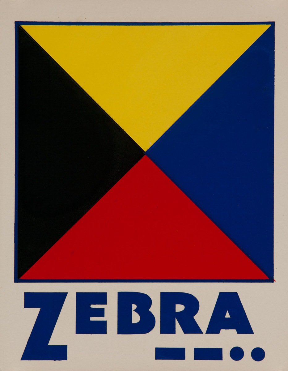 Original Naval Pennant Traning Chart Poster, Alphabet Z