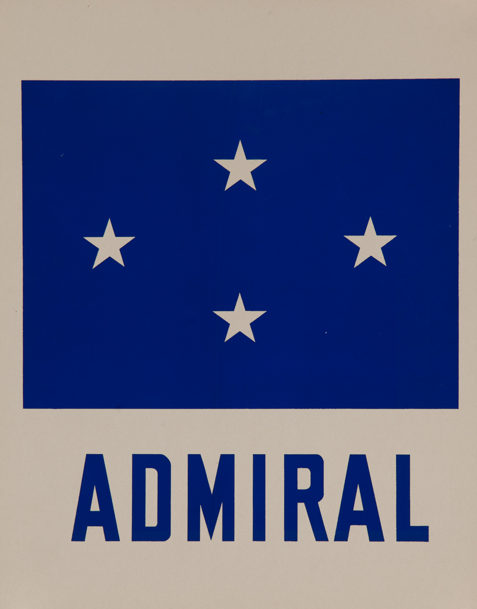 Original Naval Pennant Traning Chart Poster, Admiral
