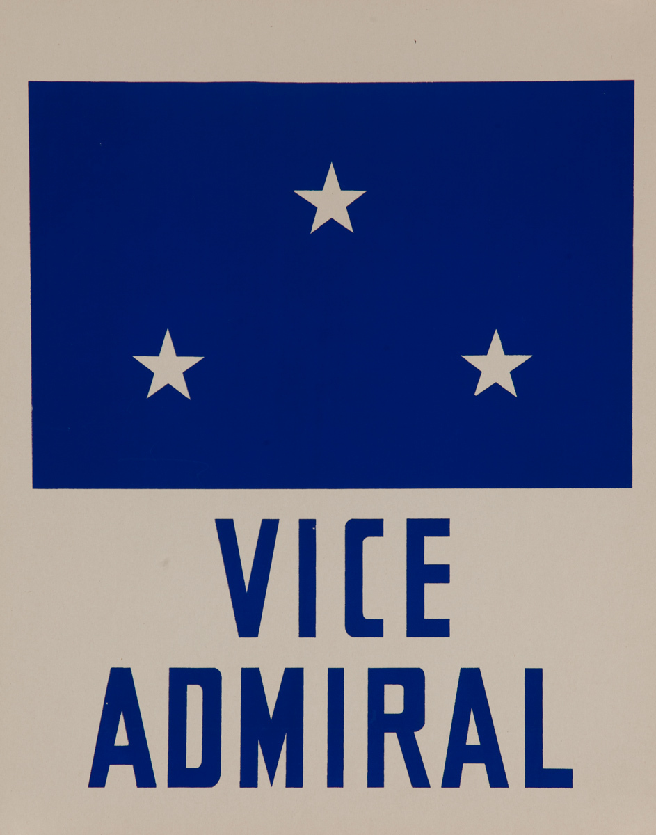 Original Naval Pennant Traning Chart Poster, Vice Admiral