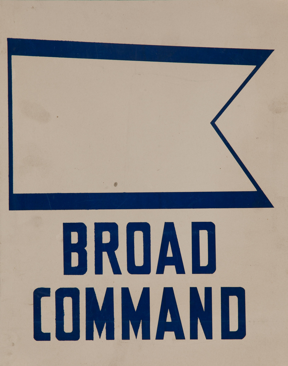 Original Naval Pennant Traning Chart Poster, Broad Command