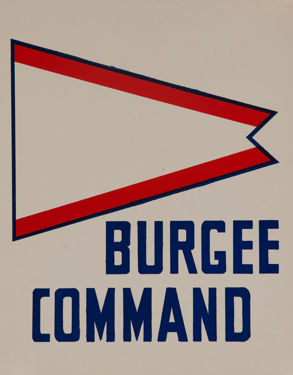Original Naval Pennant Traning Chart Poster, Burgee Command