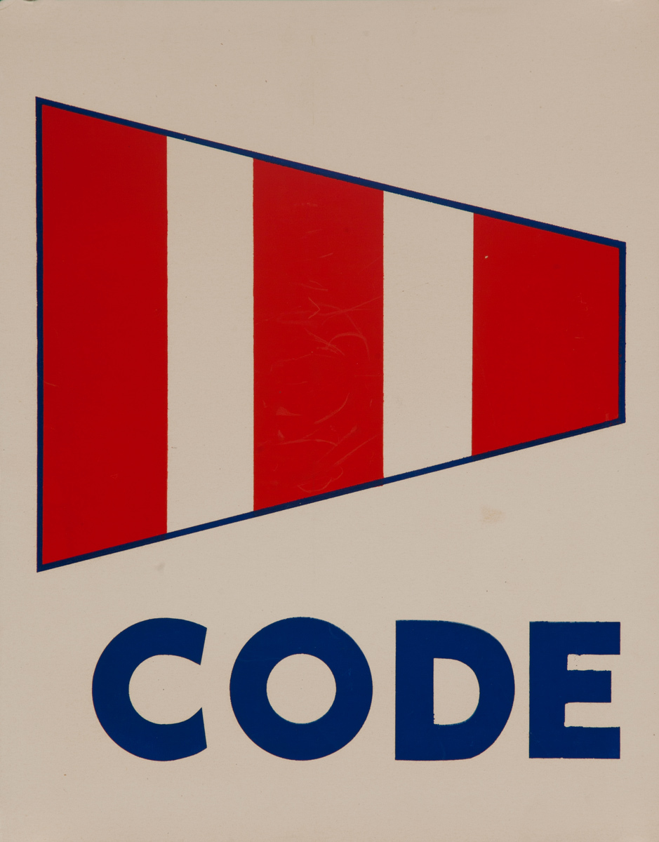 Original Naval Pennant Traning Chart Poster, Code