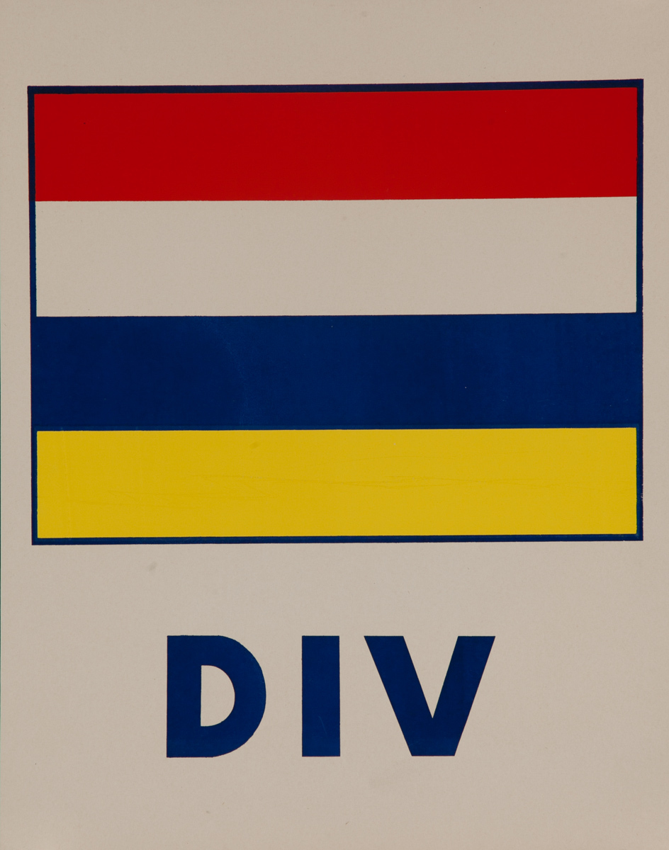 Original Naval Pennant Traning Chart Poster, DIV