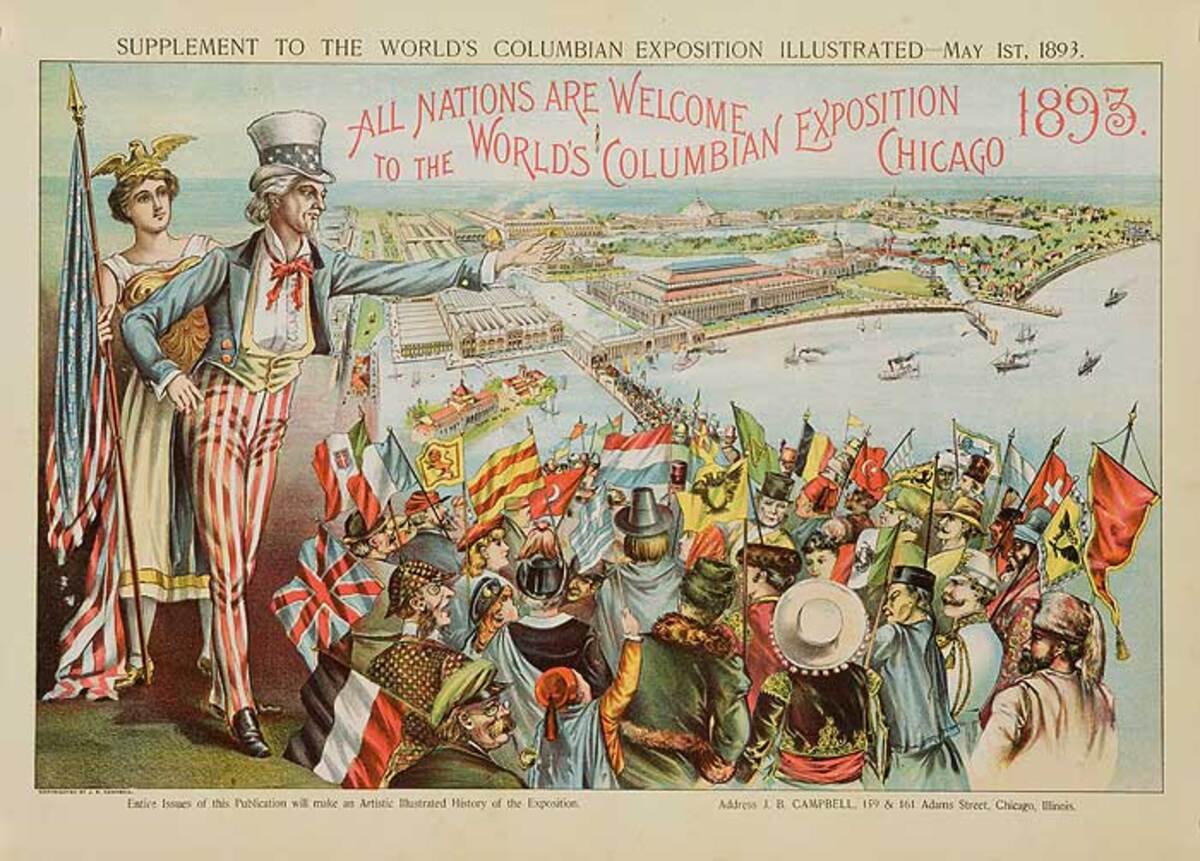 Original 1893 Chicago World's Columbian Exposition Poster