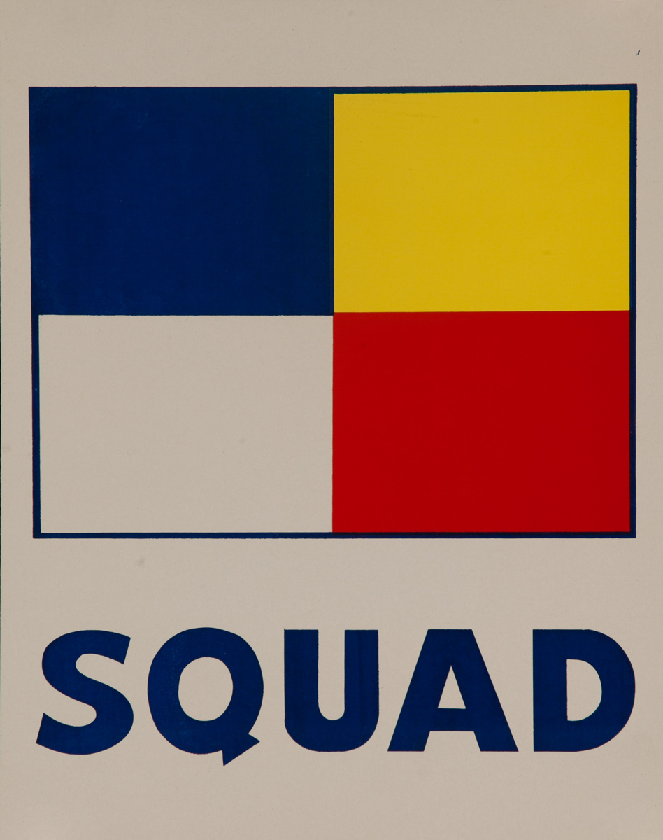 Original Naval Pennant Traning Chart Poster, SQUAD