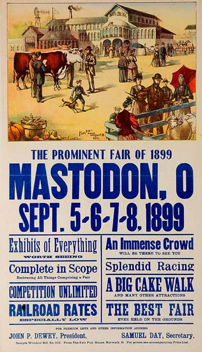 Original 1899 Ohio Fair Advertising Poster