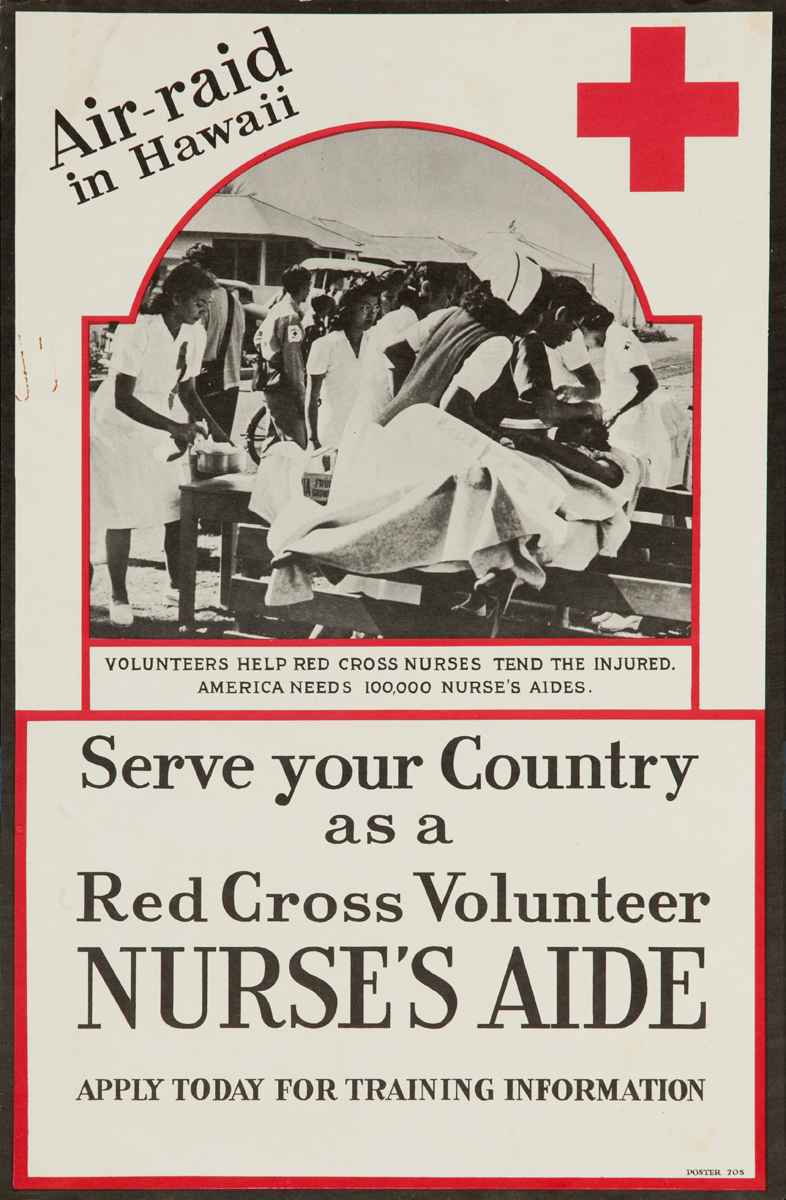 Serve your Country as Red Cross Volunteer Nurses Aide, Original American Red Cross Poster