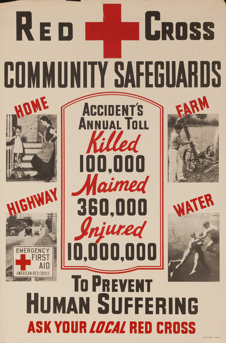 Community Safeguards, to Prevent Human Suffering, Original American Red Cross Poster