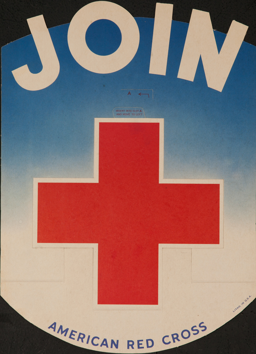 JOIN Original American Red Cross Poster, Die Cut Sign