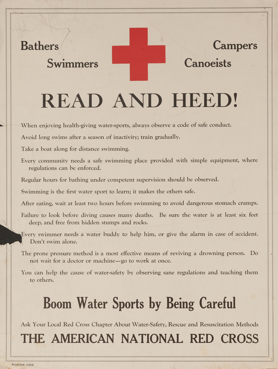 Read and Heed!, Original American Red Cross Poster