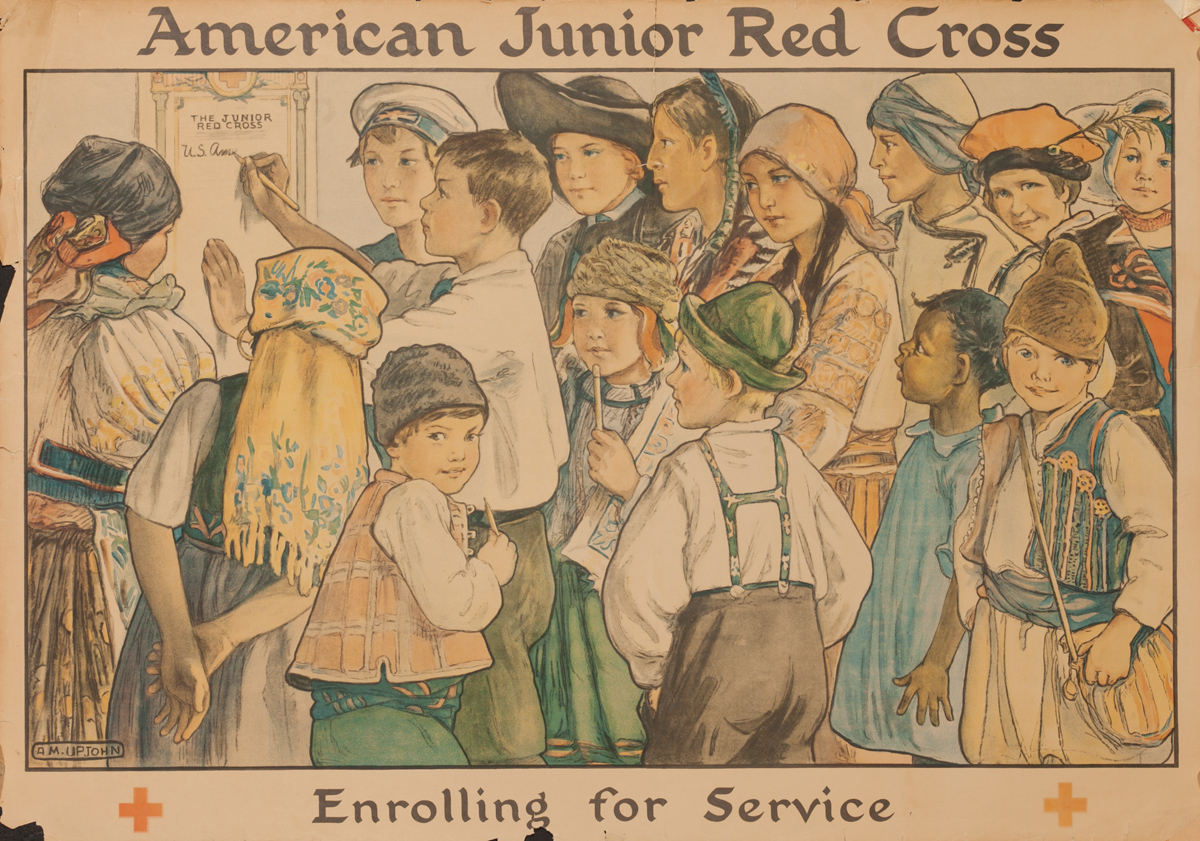 Original American Junior Red Cross Poster, Enrolling for Service