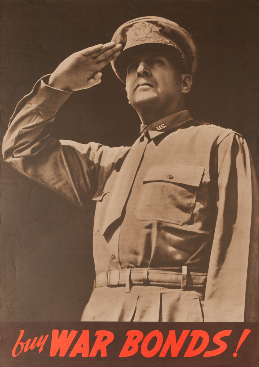 Buy War Bonds!, Original American WWII Poster Saluting Soldier