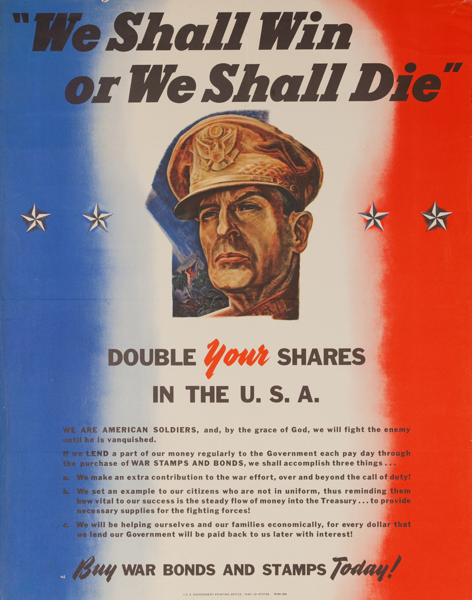 We Shall Win or We Shall Die, Original American WWII Poster
