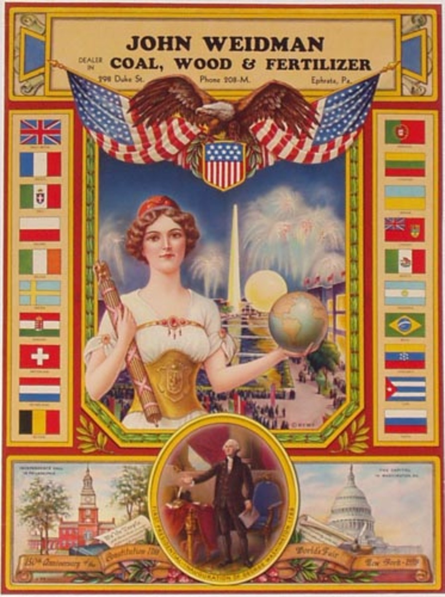 1939 World's Fair Vintage Poster, Weidman Coal, Wood and Fertilizer