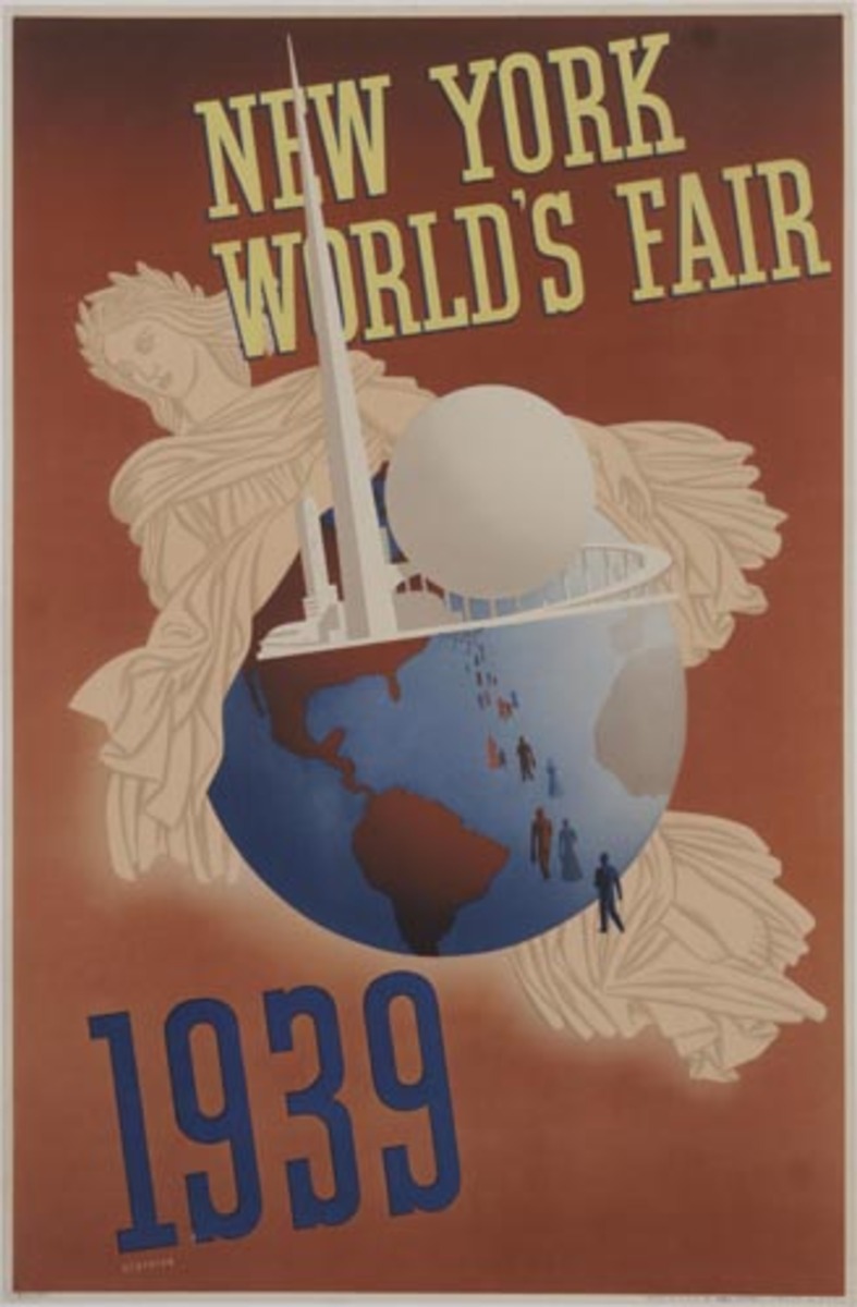 Original 1939 New York World's Fair Poster Atherton