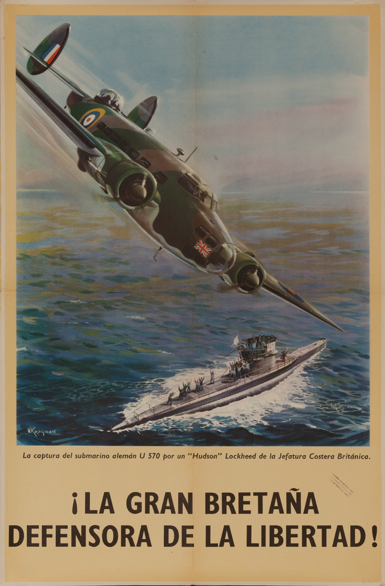 La Gran Breton,  Defensora da la Libertad, Great Britain, Defender of Liberty, Original British WWII Poster