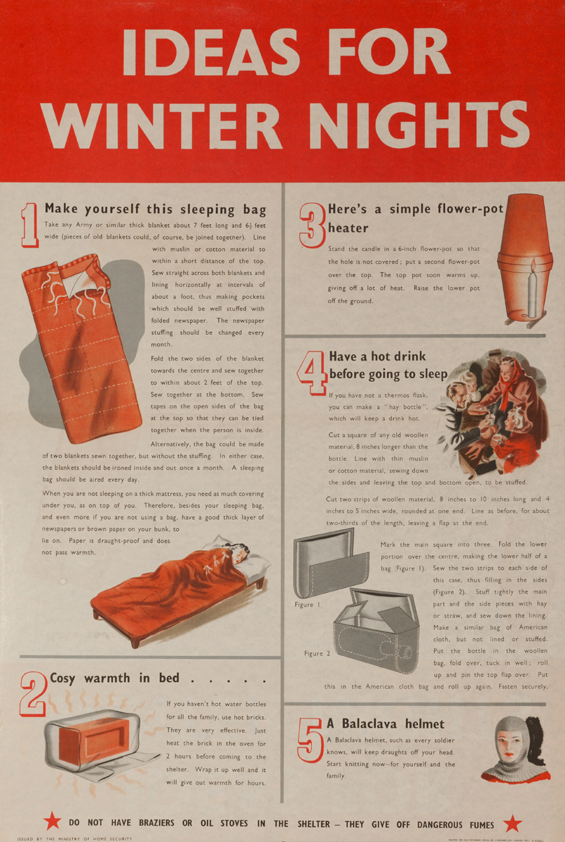 Ideas for winter nights, Original British WWII Poster