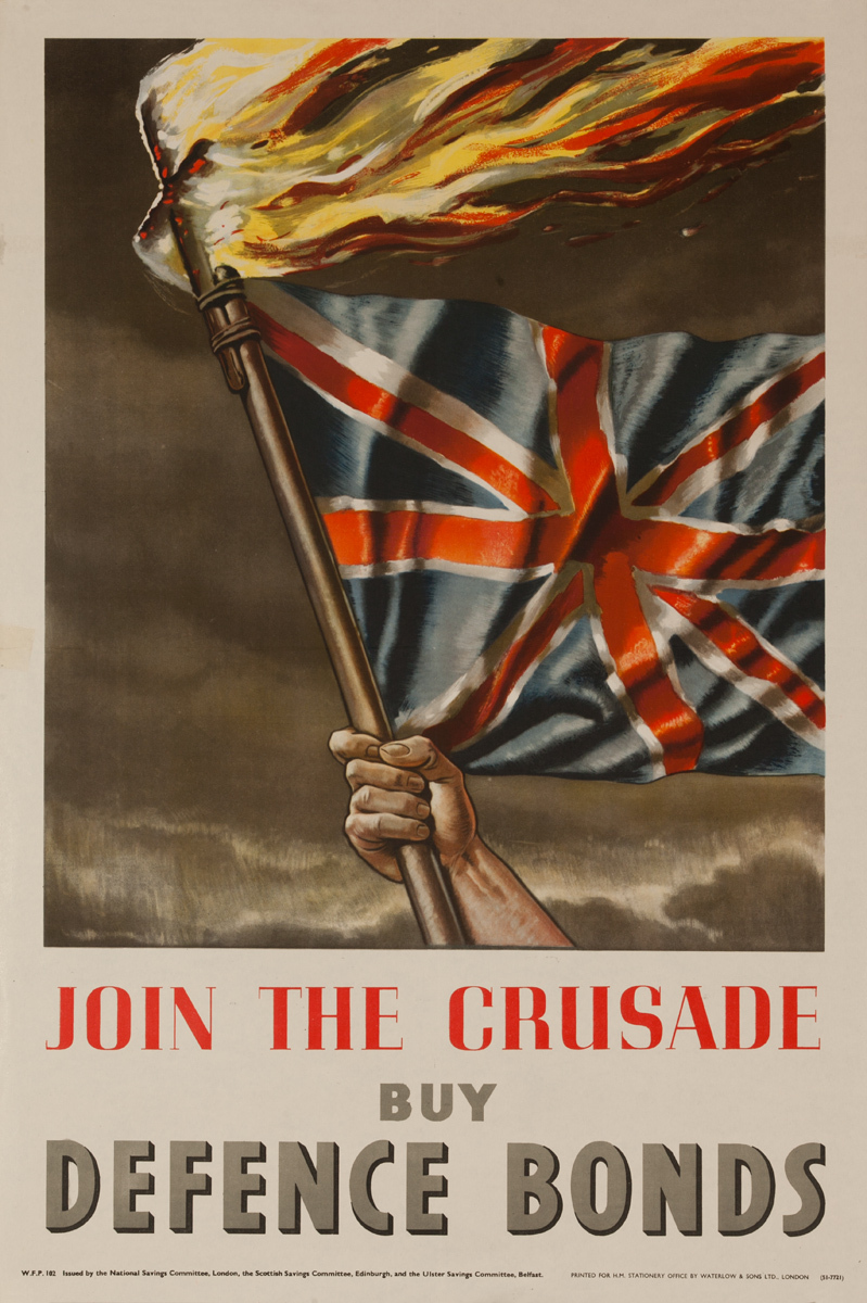 Join the Crusade, Buy Defence Bonds, Original British WWII Poster