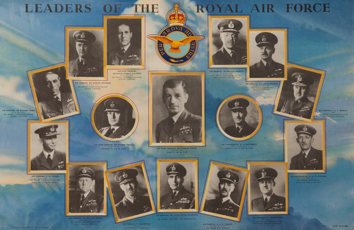 Leaders of the Royal Air Force, Original British WWII Poster