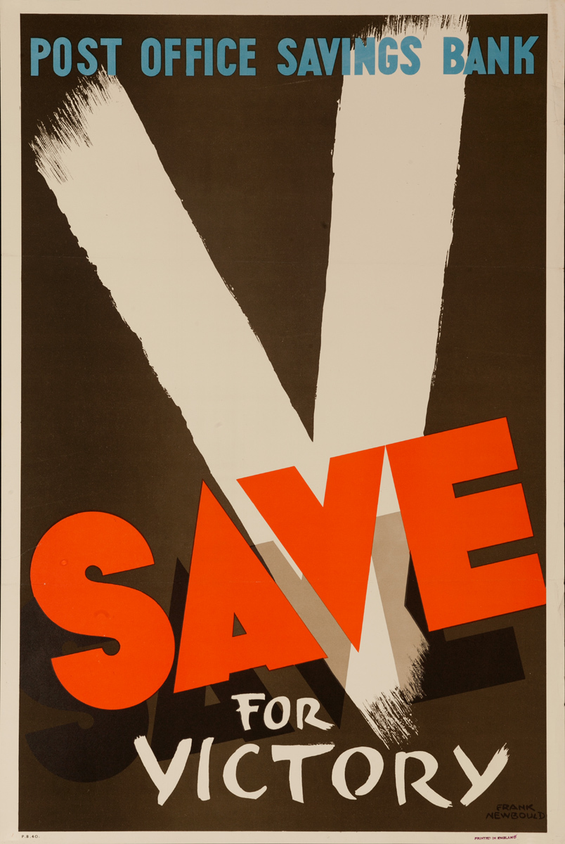 Post Office Savings Bank, Save for Your Victory, Original British WWII Poster