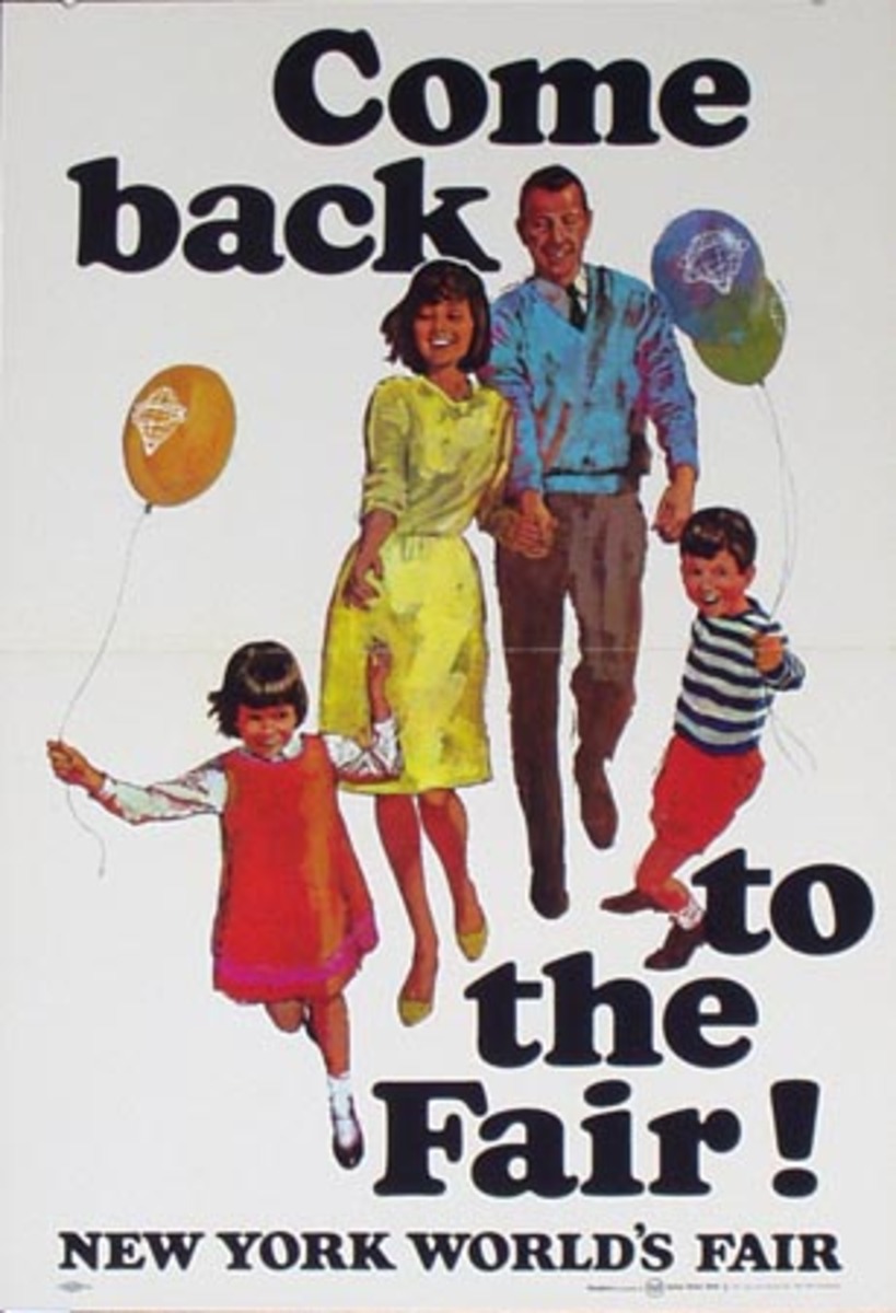 1964-1965 World's Fair Poster Come Back To The Fair Family