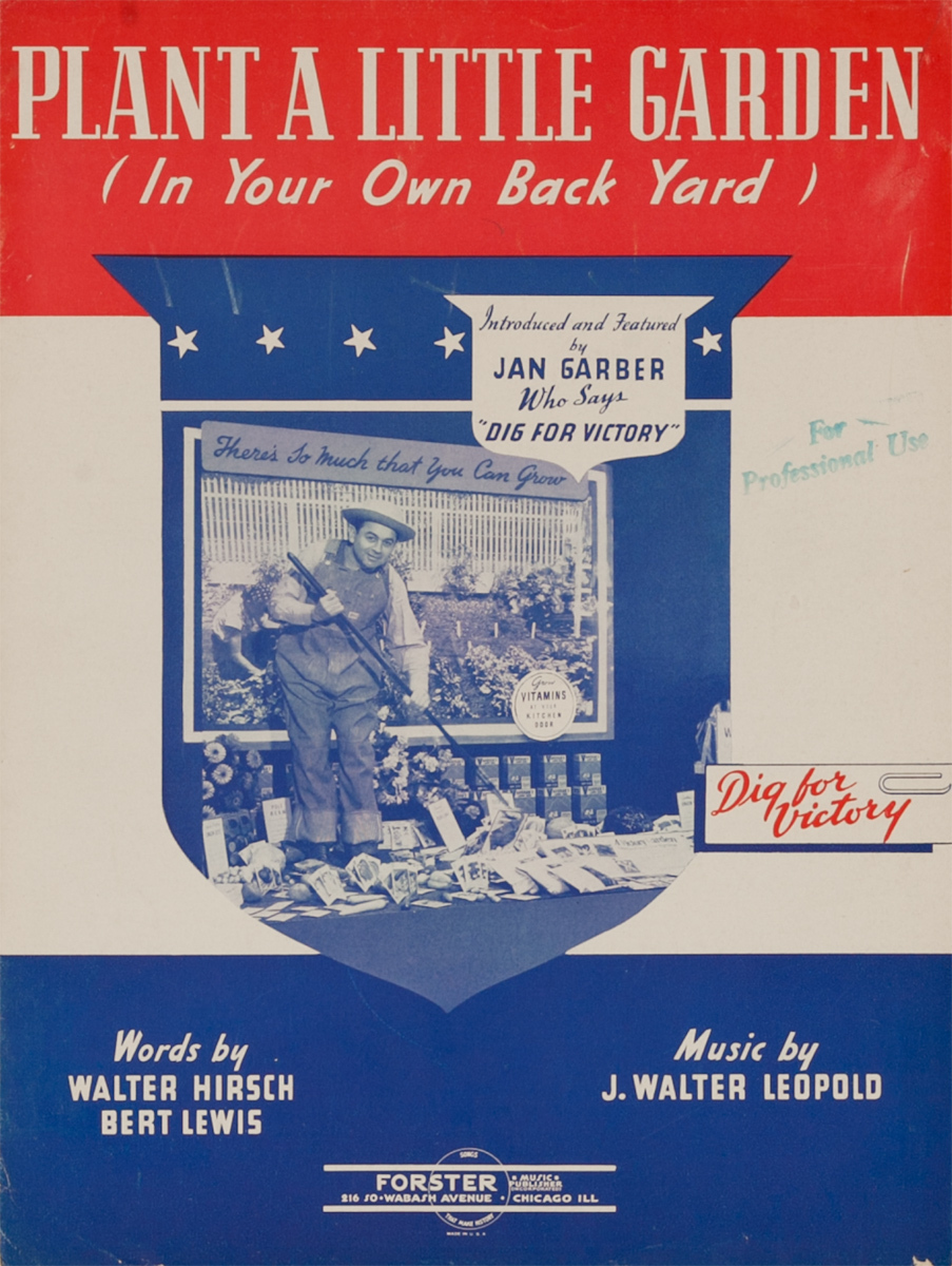 Plant a Little Garden in Your Own Back Yard, Original American WWII Sheet Music