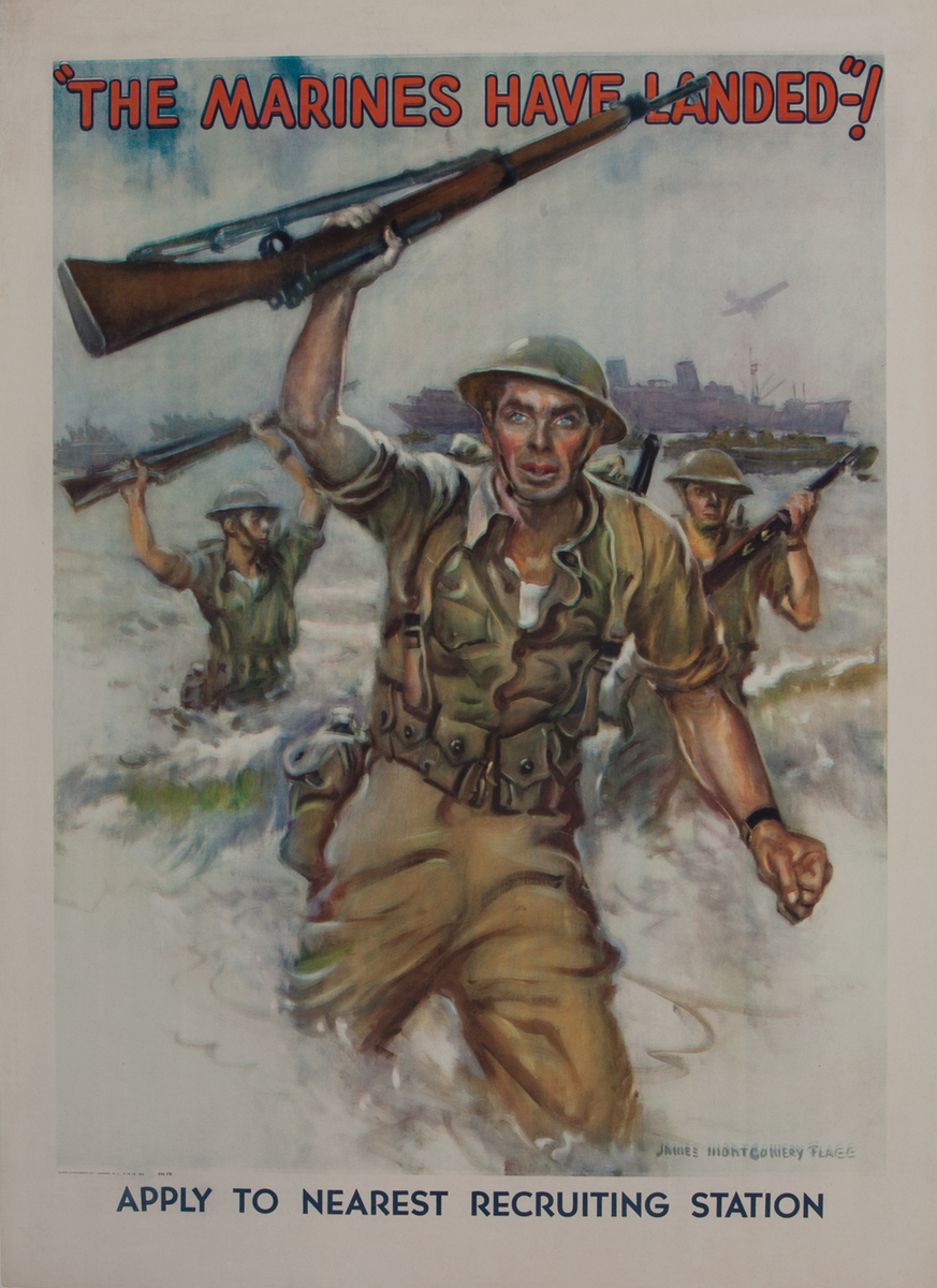 The Marines Have Landed!, Original American WWII Recruiting Poster, 1942