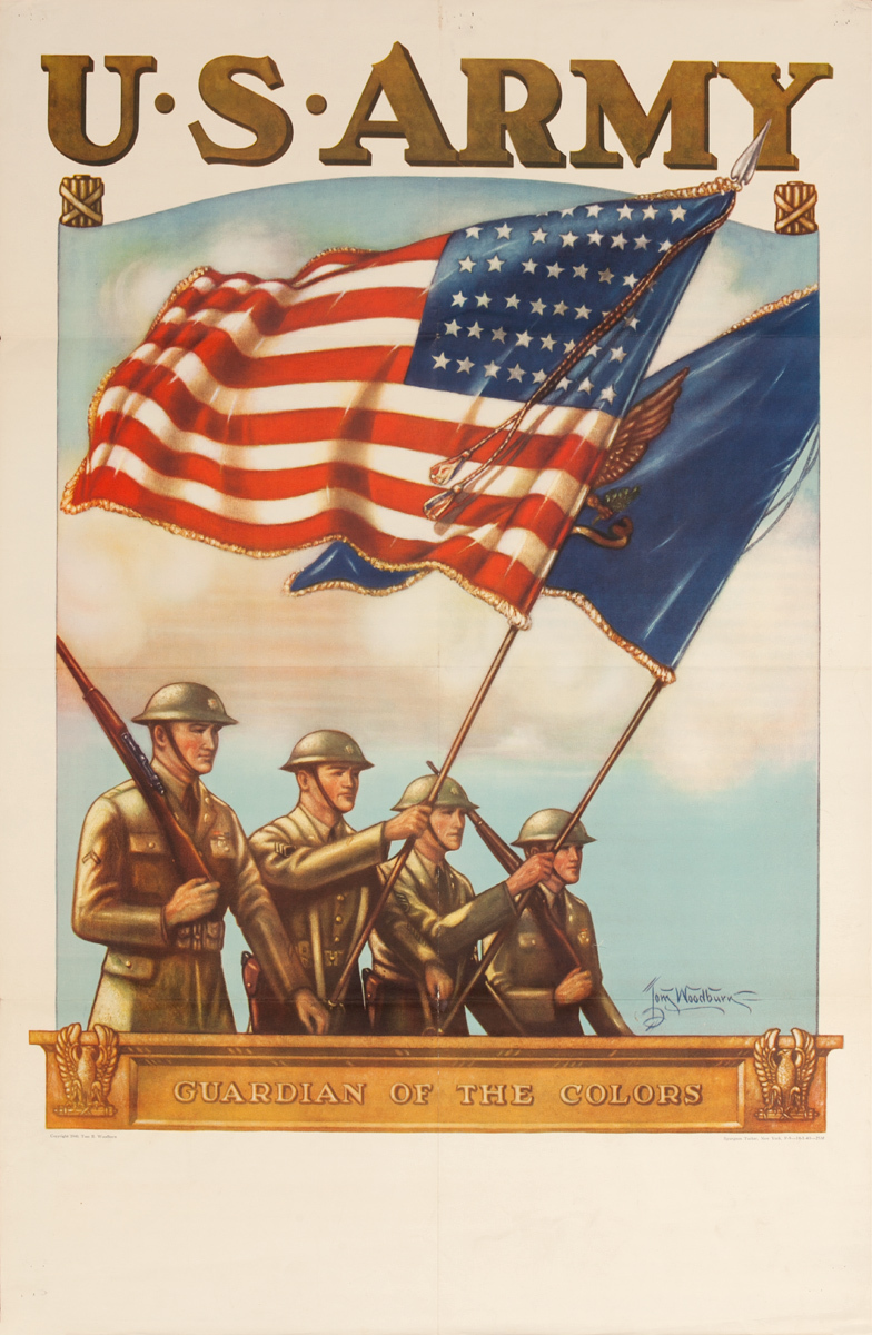 US Army Guardian of the Colors, Original American WWII Recruiting Poster