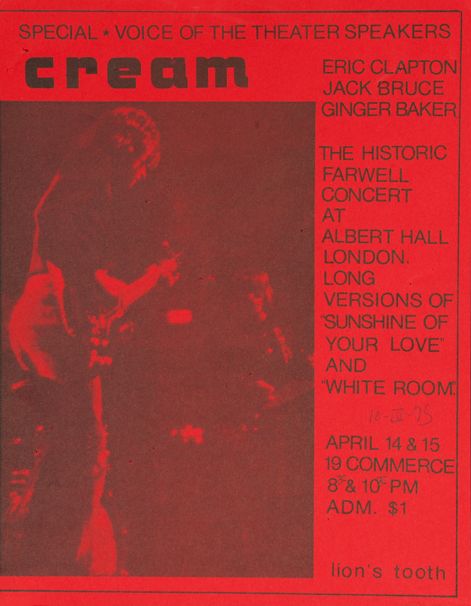Cream, Eric Clapton, Jack Bruce, Ginger Baker Original Poster