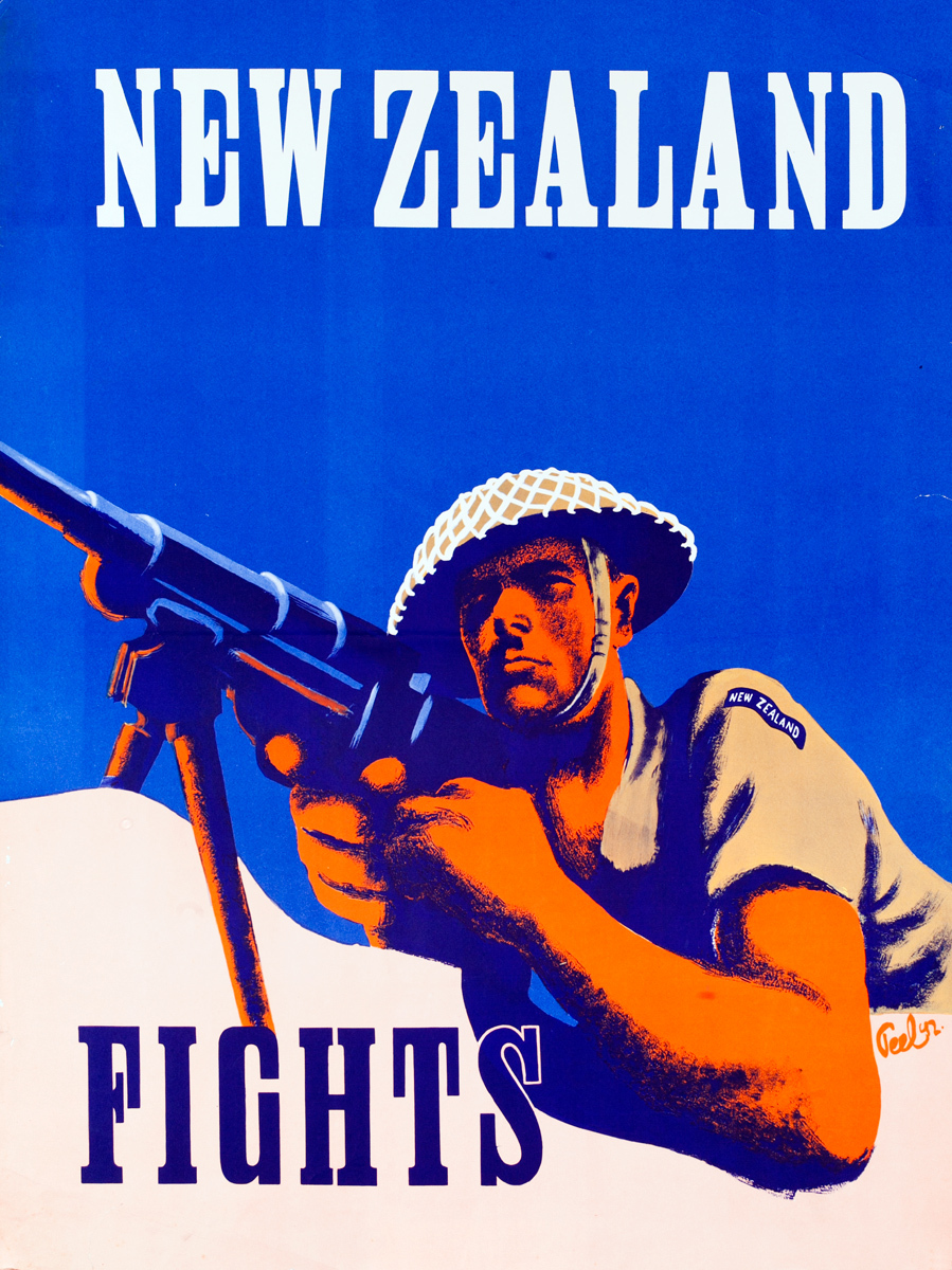 New Zealand Fights Original American WWII poster