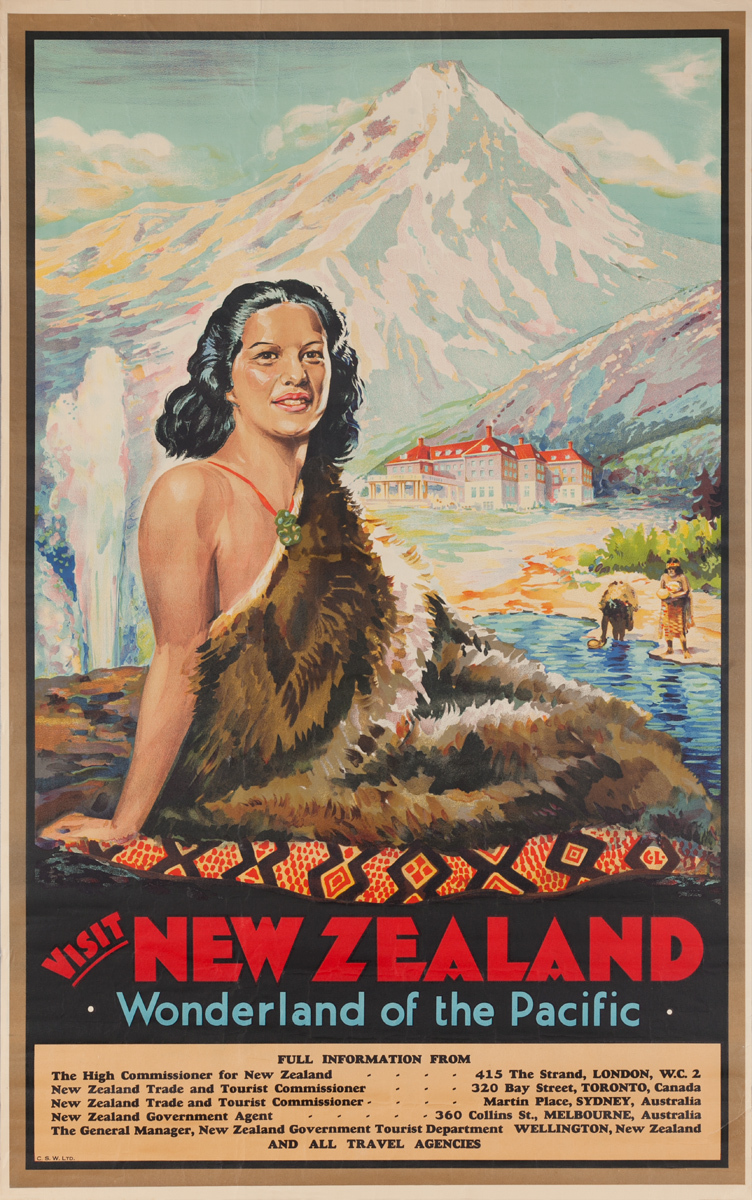 Visit New Zealand, Wonderland of the Pacific, Original Travel Poster