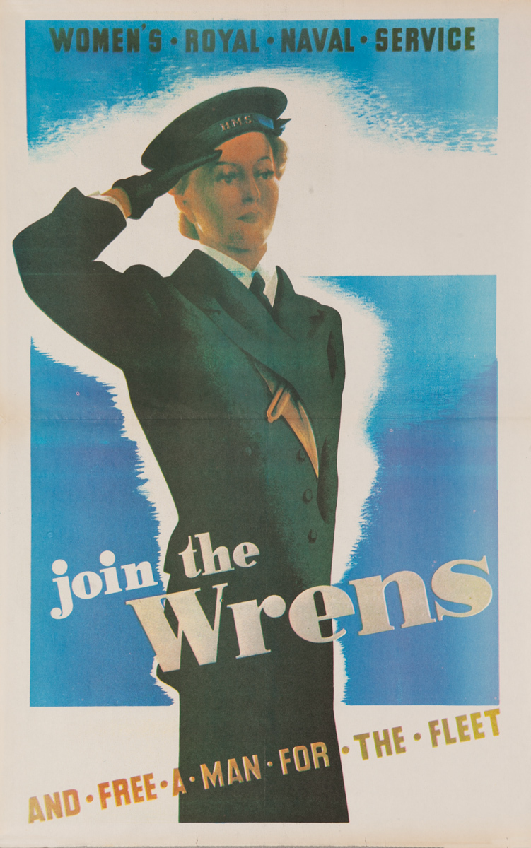 Join the Wrens, Original WWII British Women's Recruiting Poster