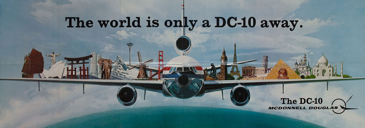 The world is only a DC-10 away, Original Aviation Poster