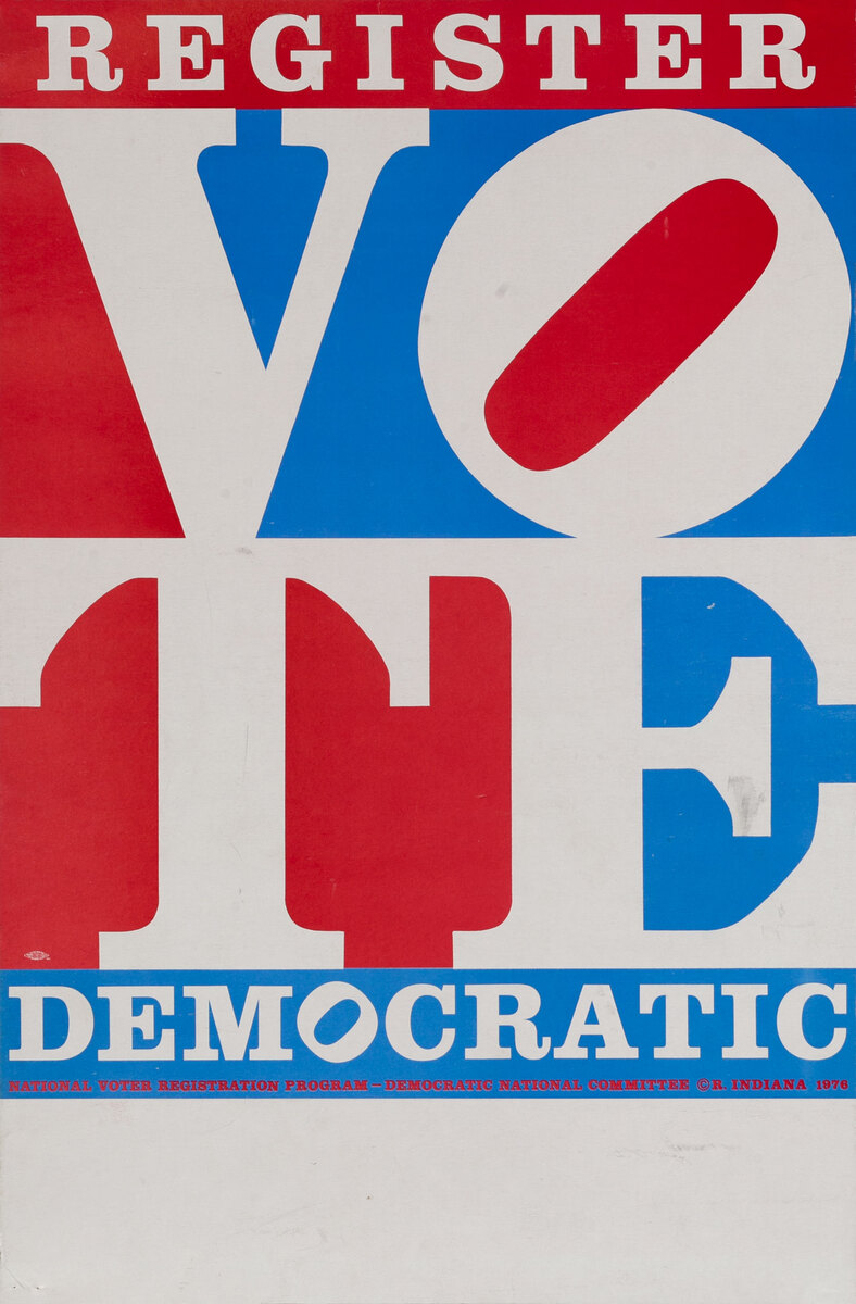 Register VOTE Democratic, Original American Political Poster
