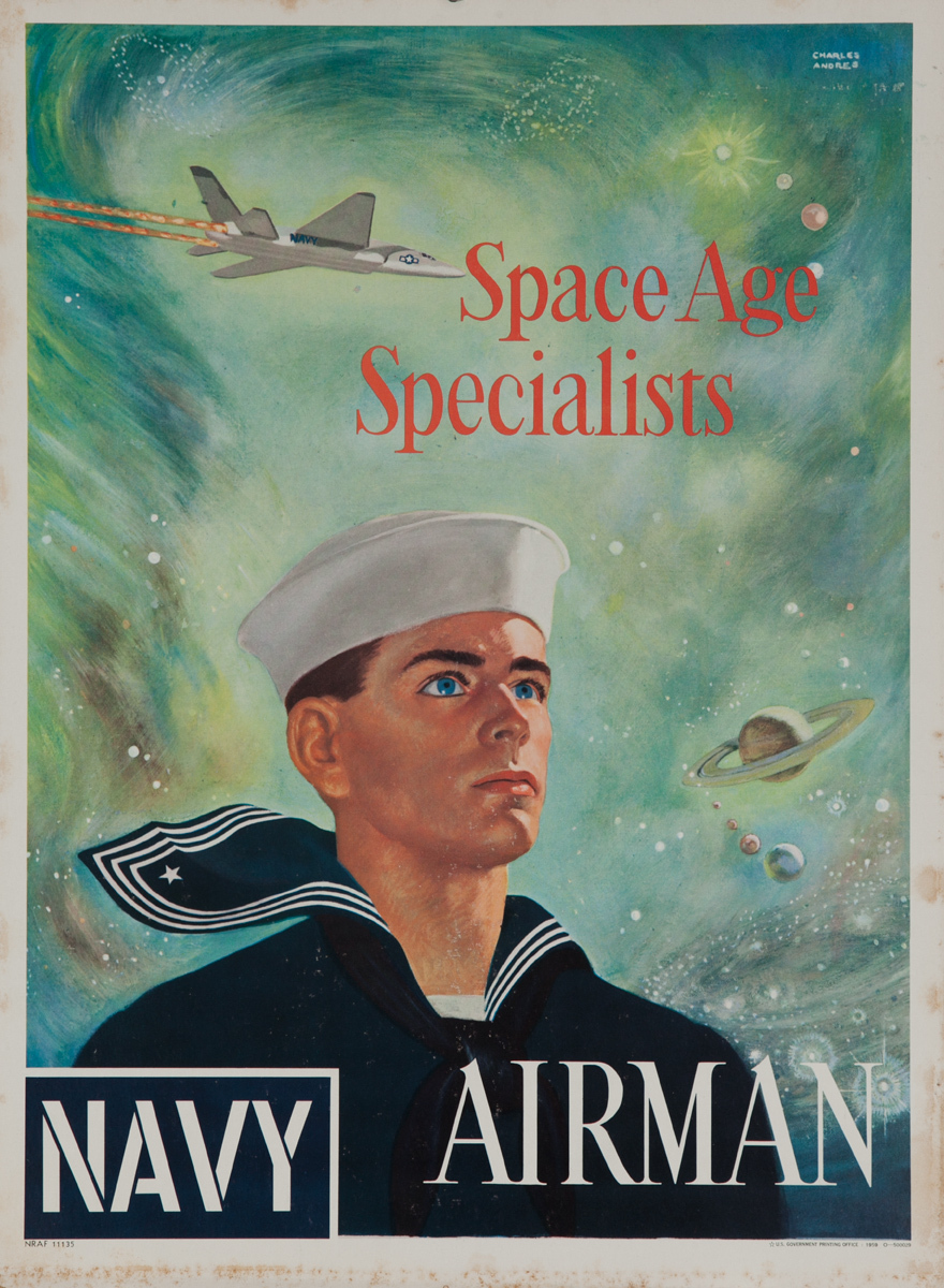 Space Age Specialists, Navy Airman, Original American Recruiting Poster