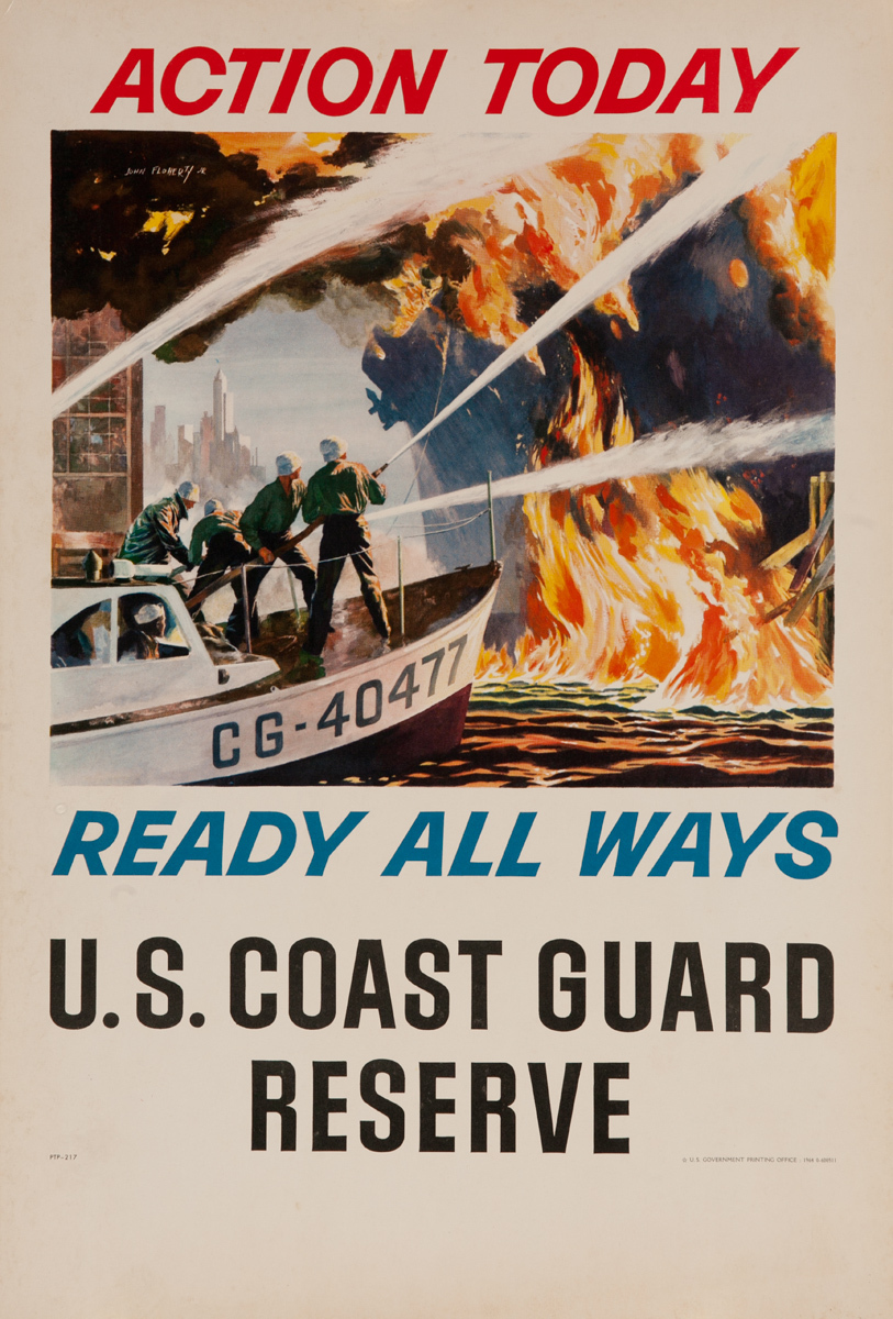 Action Today, Ready All Ways, US Coast Guard Reserve Vietnam War Era Recruiting Poster
