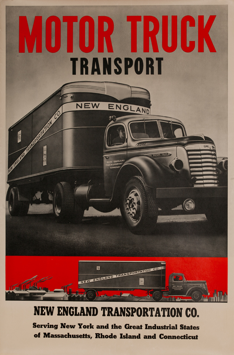 New England Transportation, Motor Truck Transport, Original Poster