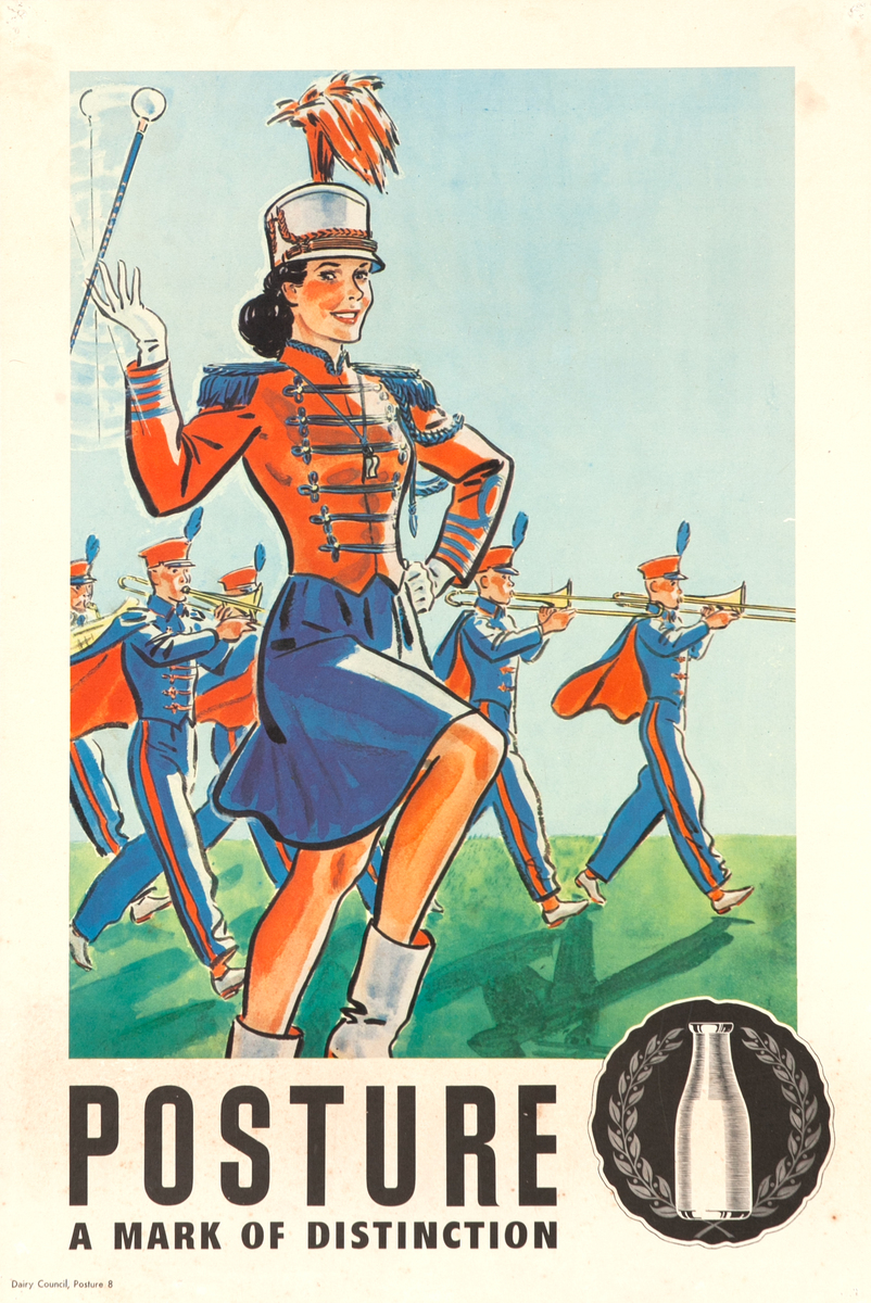 Posture a Mark Of Distinction Original Original Dairy Council Promotional Poster Baton Twirler