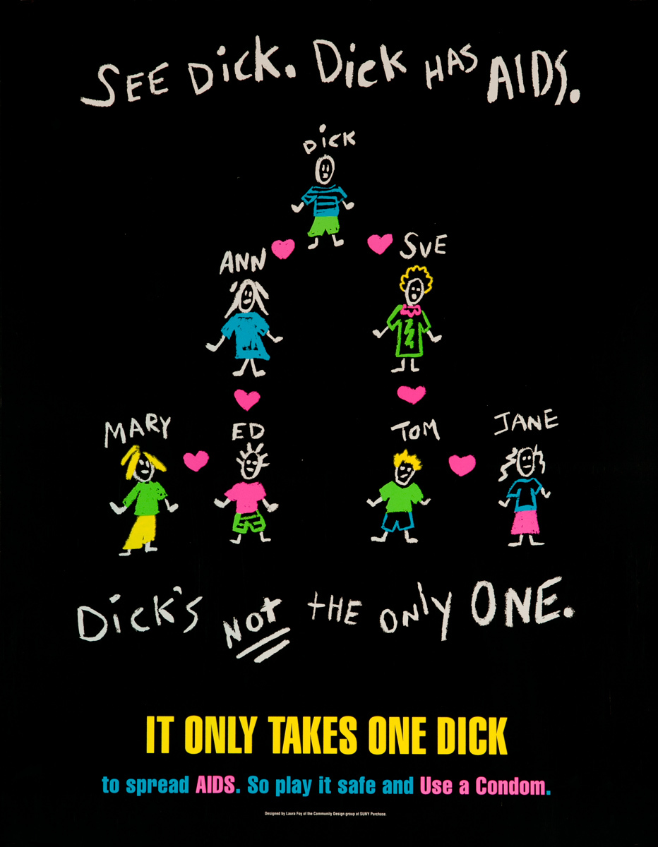 See Dick. Dick Has Aids, Original American Health Poster